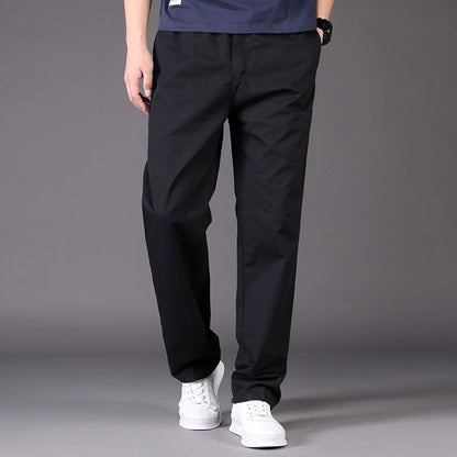 Men’s Plus Size Pure Cotton Straight-Leg Casual Pants
