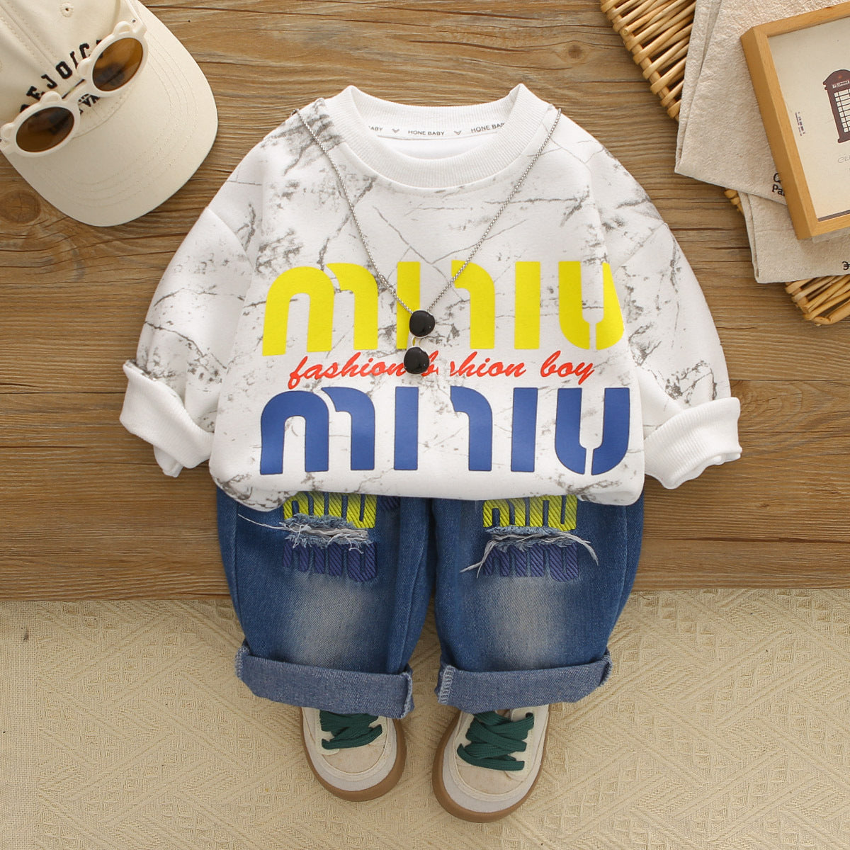 Baby Boys’ Embroidered Jacket 3-Piece Set