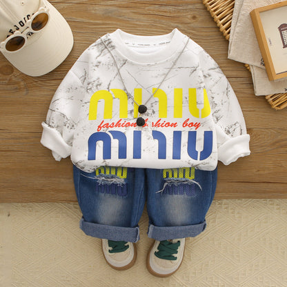 Baby Boys’ Embroidered Jacket 3-Piece Set