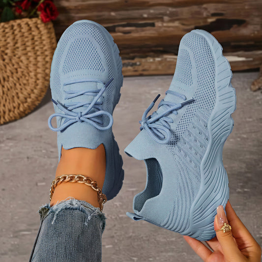 Women’s Plus Size Breathable Flyknit Casual Sneakers