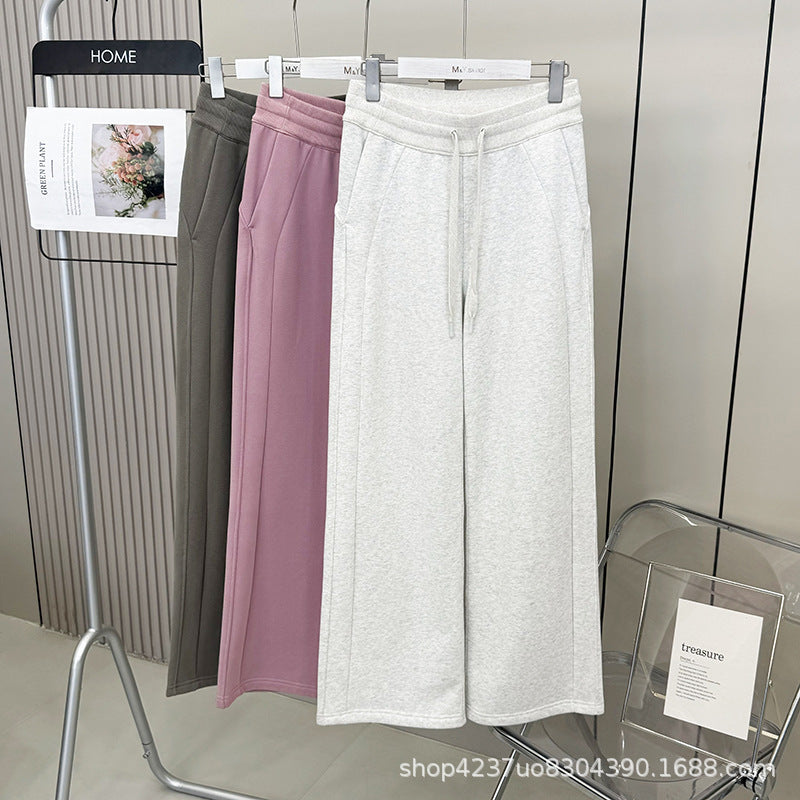 Women’s Fleece-Lined High-Waist Wide-Leg Sweatpants