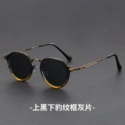 Unisex Steampunk Round Frame Retro Sunglasses