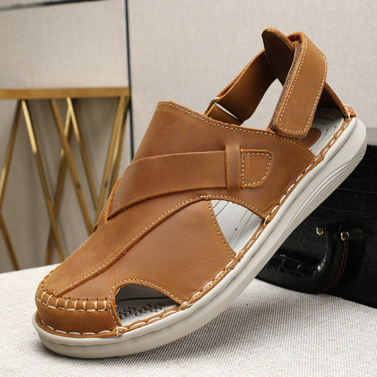 Men’s Genuine Leather Closed-Toe Sandals
