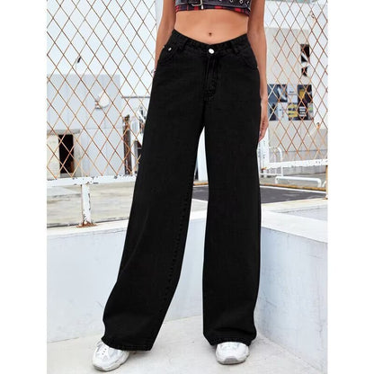 Women’s Loose Straight Wide-Leg Denim Jeans