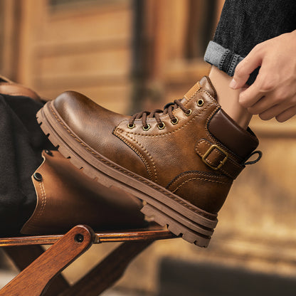 Men’s British-Style Leather Martin Boots