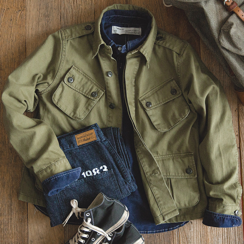 Men’s American Retro Washed Cargo Jacket