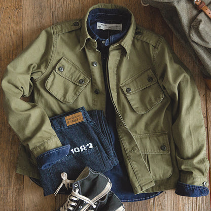 Men’s American Retro Washed Cargo Jacket