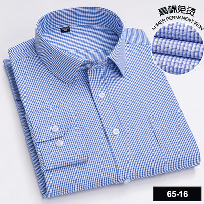 Men’s Cotton Plaid Long-Sleeve Casual Shirt