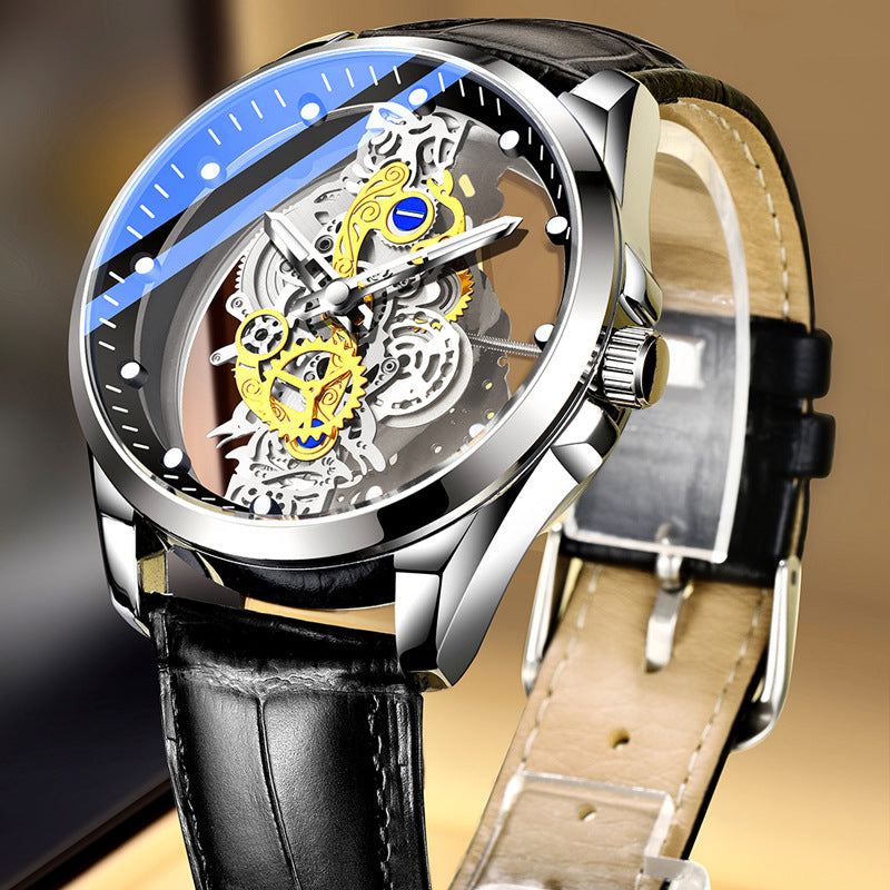 Men’s Skeleton-Style Waterproof Quartz Watch