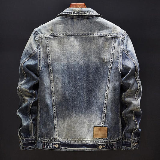 Men’s Vintage Blue Washed Denim Jacket