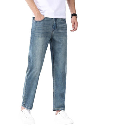 Men’s Lyocell Tencel Cropped Straight Jeans