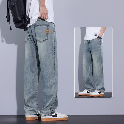Men’s Tencel Ice Silk Retro Wide-Leg Jeans