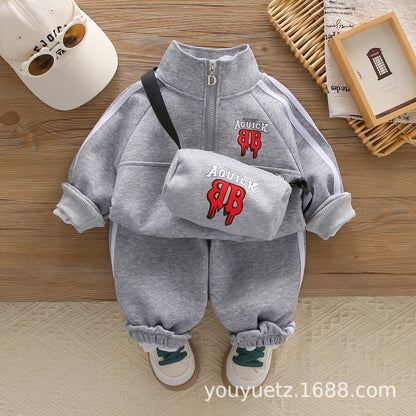 Baby Boys’ Embroidered Jacket 3-Piece Set
