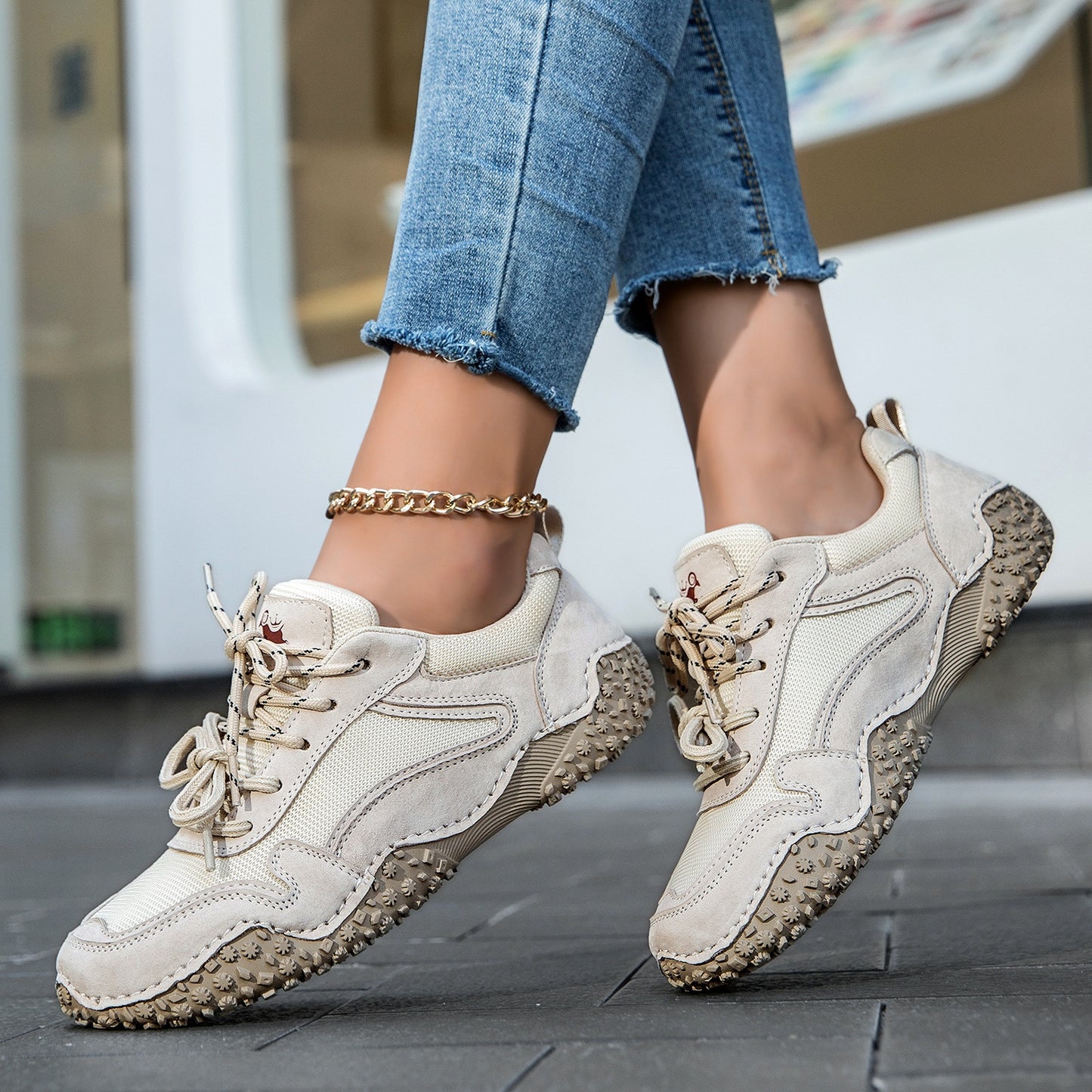Unisex Genuine Leather Outdoor Casual Sneakers