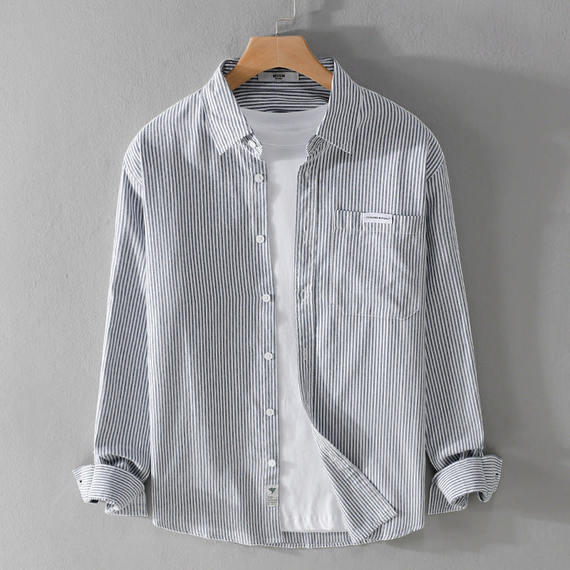 Men’s Striped Long Sleeve Casual Shirt