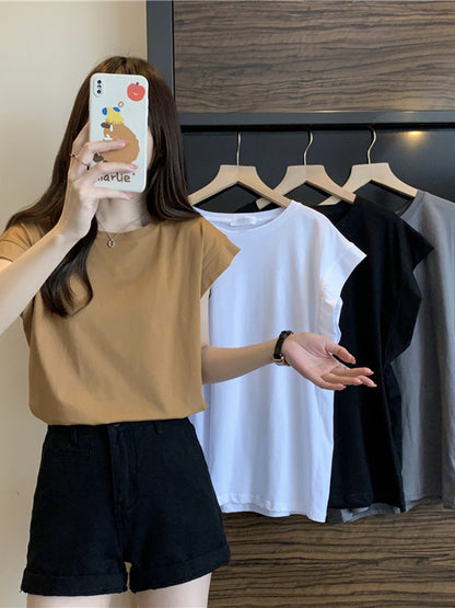 Women’s Flutter Sleeve Loose-Fit T-Shirt