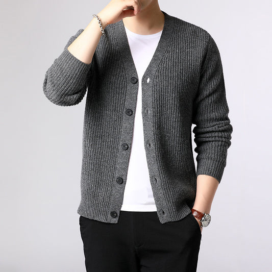 Men’s Jacquard Knit Cardigan Sweater