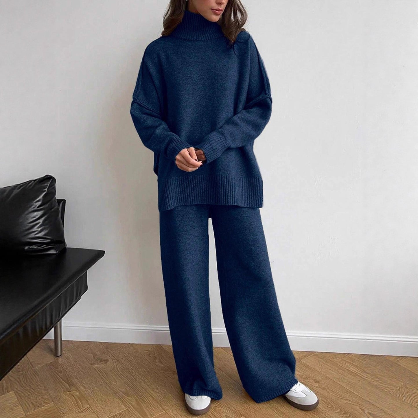 Women’s Turtleneck Knit Sweater & Pants Set