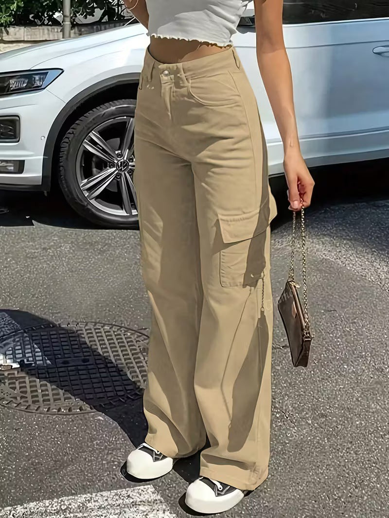 Women’s High-Waist Straight-Leg Cargo Jeans