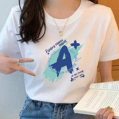 Women’s Pure Cotton Loose-Fit Crew Neck T-Shirt