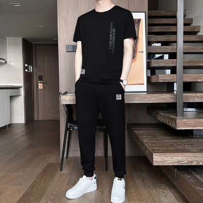 Men’s Ice Silk Short Sleeve & Shorts Sports Set