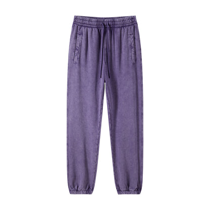 Men’s Retro Washed Batik Distressed Sweatpants
