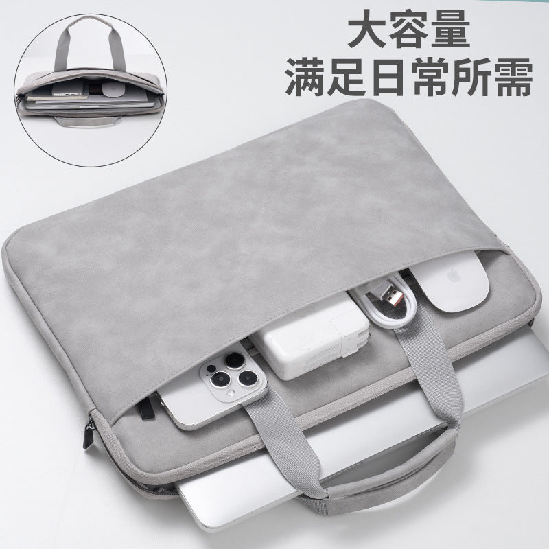 PU Lamb Leather Laptop Bag (13–16 Inch)