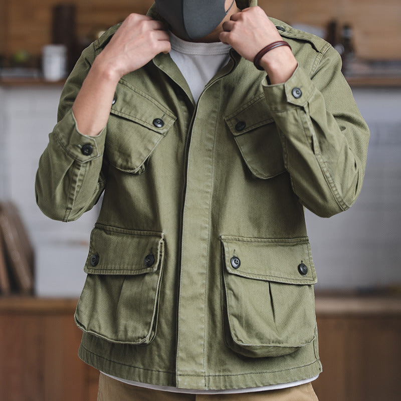 Men’s American Retro Washed Cargo Jacket