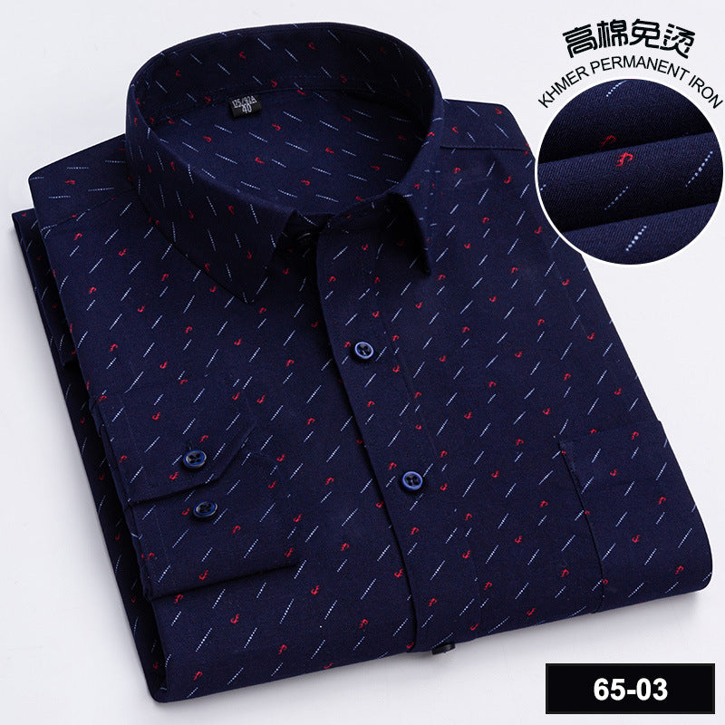 Men’s Cotton Plaid Long-Sleeve Casual Shirt