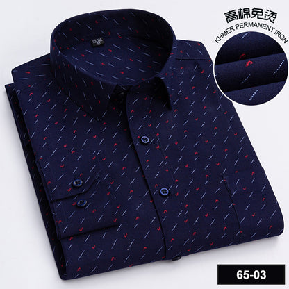 Men’s Cotton Plaid Long-Sleeve Casual Shirt