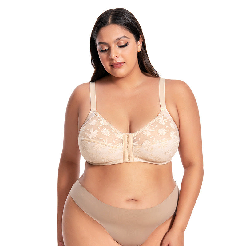 Women’s Plus-Size Wireless Lace Front-Closure Bra
