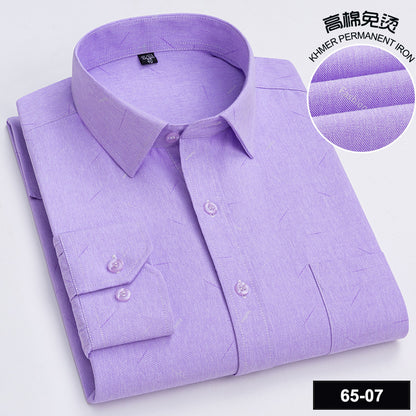 Men’s Cotton Plaid Long-Sleeve Casual Shirt