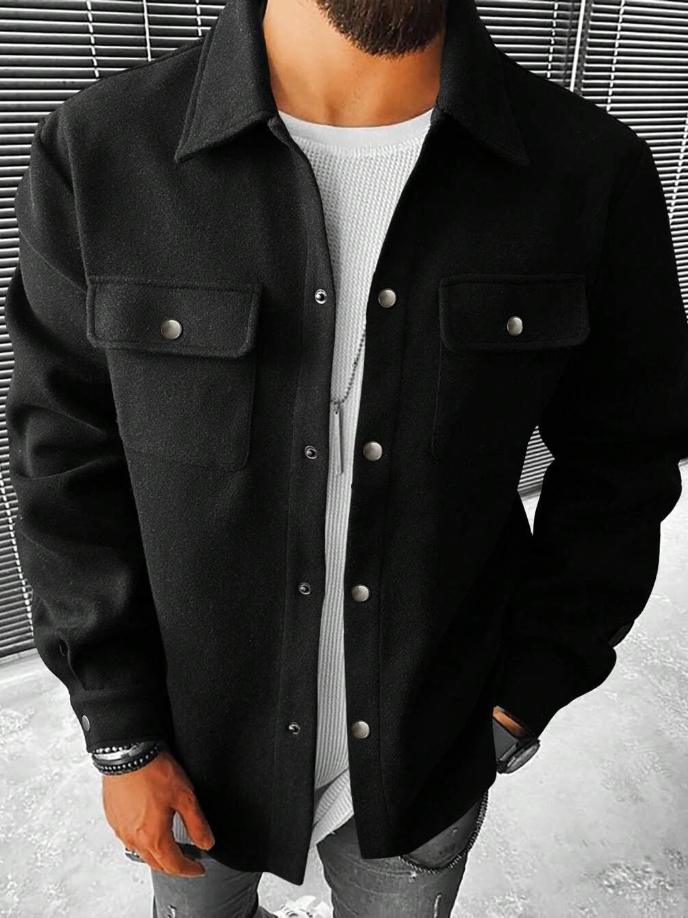 Men’s Corduroy Cargo Lapel Jacket