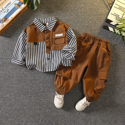 Boys’ Shirt & Cargo Pants Outfit Set