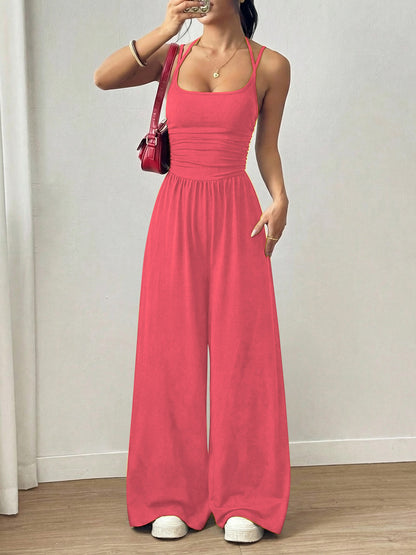 Women’s Strapless Wide-Leg Jumpsuit