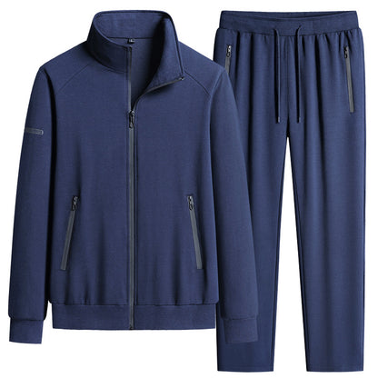 Men’s Stand Collar Cotton Sports Set