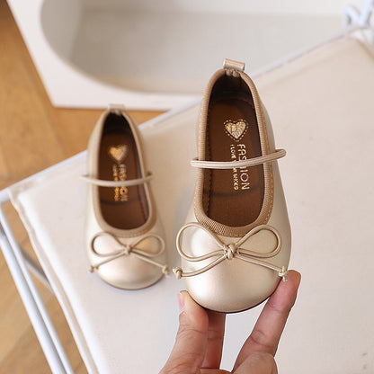 Girls’ Bow Princess Leather Shoes
