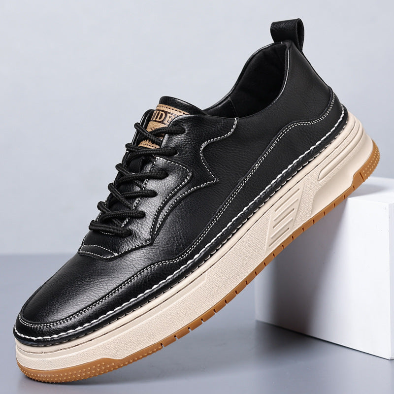 Men’s British-Style Black Leather Casual Shoes