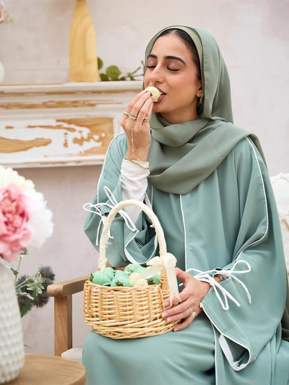 Women’s Sleeveless Dress & Abaya Cardigan Set