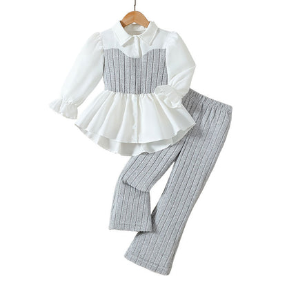 Girls’ Chanel Style Vest & Lace Two-Piece Set