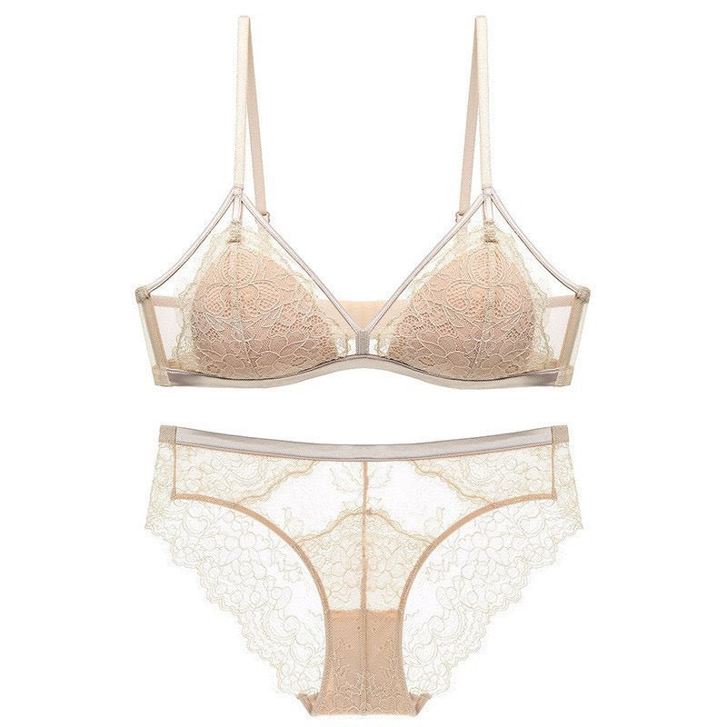 Women’s French Triangle Lace Bra Set