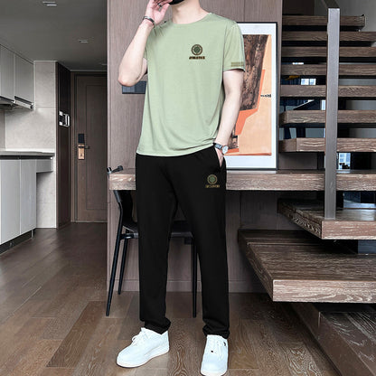 Men’s Ice Silk Short Sleeve Sports Set