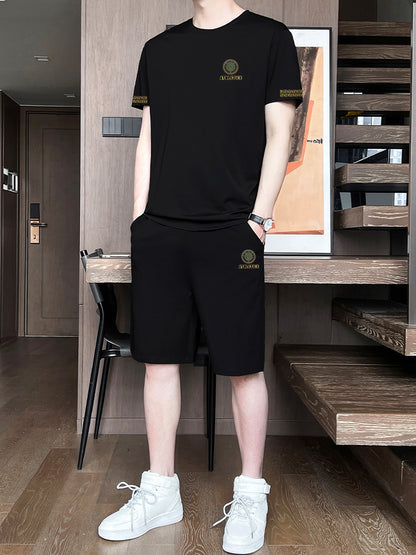 Men’s Ice Silk Short Sleeve Sports Set