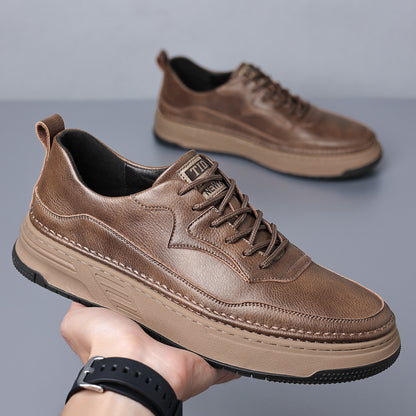 Men’s British-Style Black Leather Casual Shoes