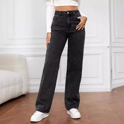 Women’s Loose Straight Wide-Leg Denim Jeans