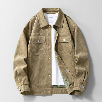 Men’s Plaid Lapel Casual Jacket