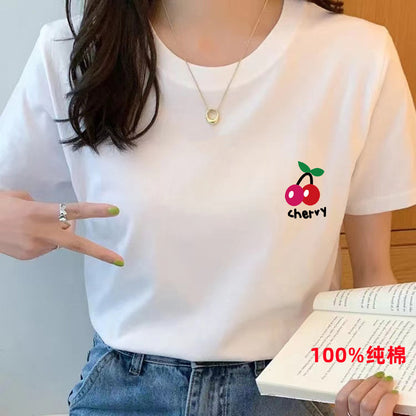 Women’s Pure Cotton Loose-Fit Crew Neck T-Shirt