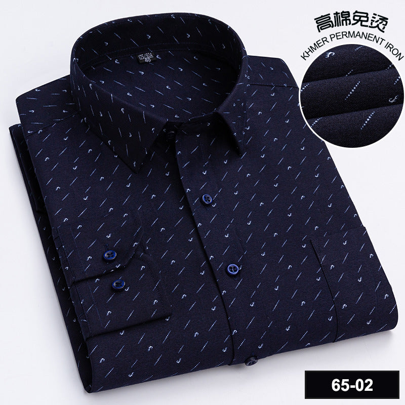 Men’s Cotton Plaid Long-Sleeve Casual Shirt