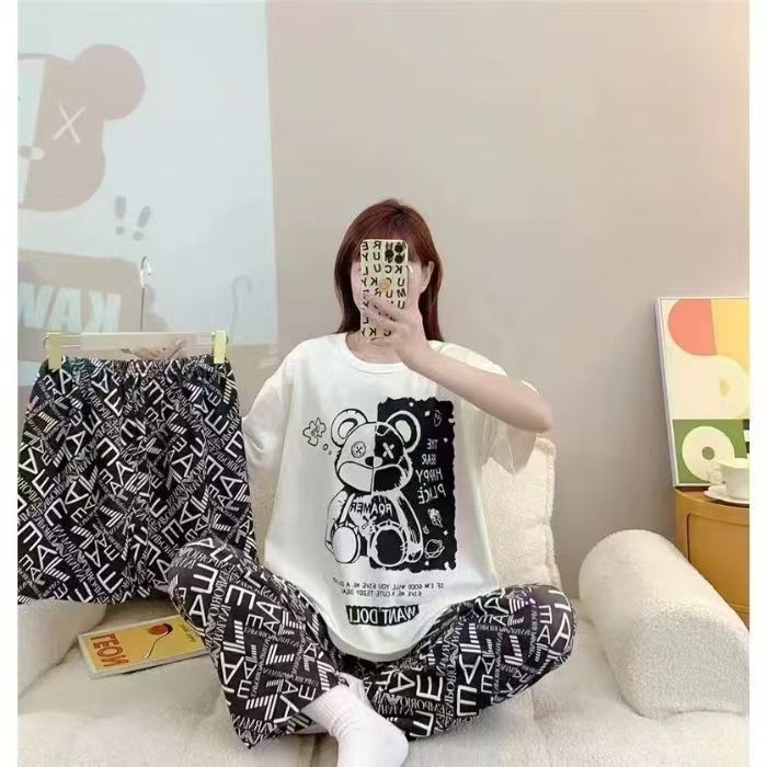 Women’s Double-Sided Milk Silk Cartoon Pajama Set (3-Piece)