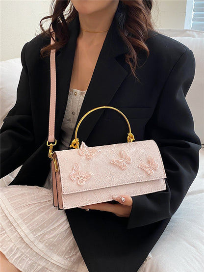 Women’s Butterfly Embroidered Crossbody Square Bag